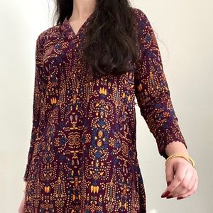 Corduroy printed Lind flared kurta
